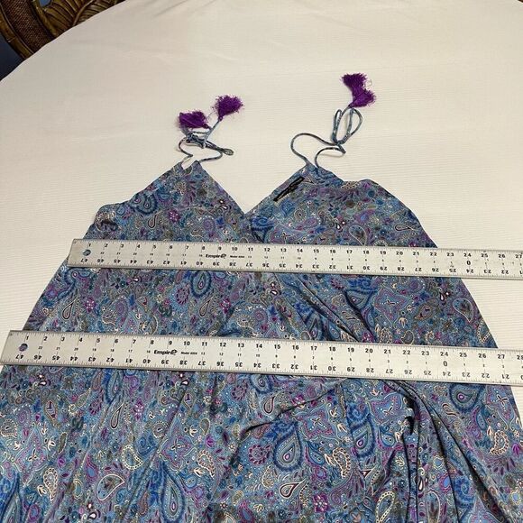 America & Beyond Blue Paisley Jumpsuit Romper Size Large - Picture 6 of 7